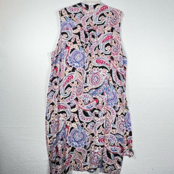 SPENSE Paisley Longline Tunic High Low Hem with Deep Vents Plus Size 2X - Picture 5 of 7